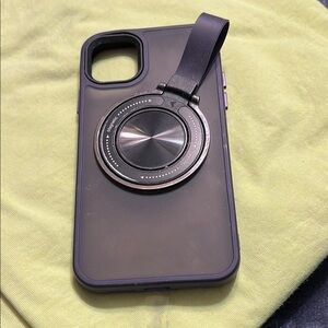 Black Phone Case with Ring Holder